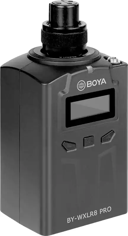 جهاز إرسال BOYA BY-WXLR8 PRO XLR + ميكروفون ديناميكي محمول باليد من BOYA BY-HM100، أسود