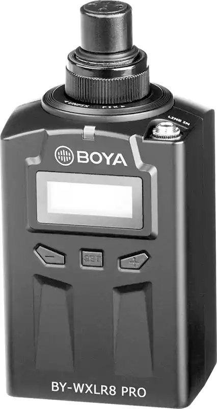 جهاز إرسال BOYA BY-WXLR8 PRO XLR + ميكروفون ديناميكي محمول باليد من BOYA BY-HM100، أسود