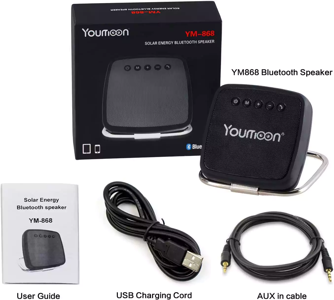 Youmoon Wireless Speaker, Bluetooth, 5 Watt, Black, YM.868