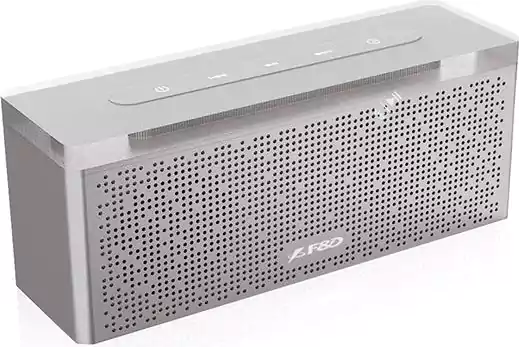 سماعات مكبر صوت اف آند دي، بلوتوث، منفذ AUX\ SD، قابلة لإعادة الشحن، فضي، W15