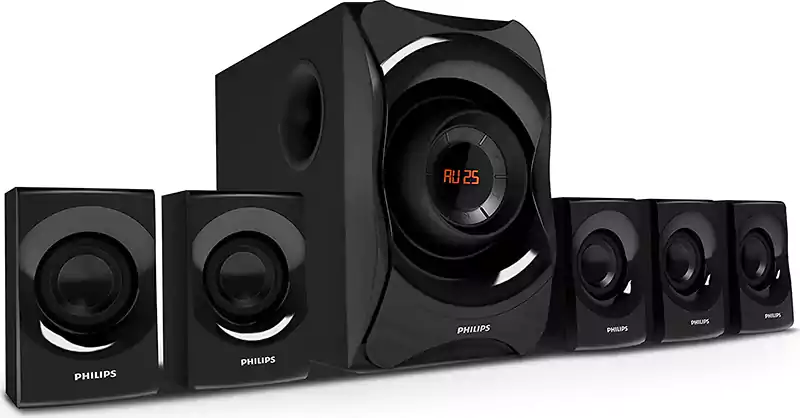 Philips subwoofer speakers, Bluetooth, 120 Watt, remote control, black, SPA8000B