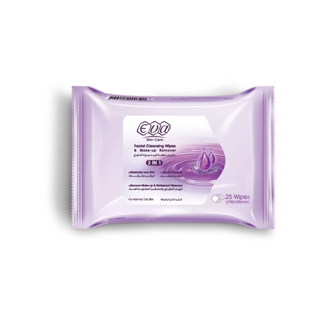 ايفا مناديل منظفة للوجه ومزيلة للمكياج بشرة عادية وجافة 25م