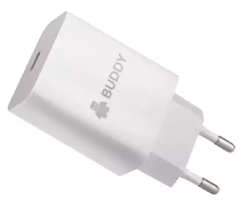 شاحن حائط بادي، بمنفذ تايب سي ،بقوة 20 وات، شحن سريع، أبيض، H13