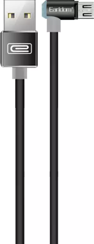 Earldom Angle (90°) - Magnetic USB 2.0 to micro USB Cable Γκρι 1m (EC-020M)