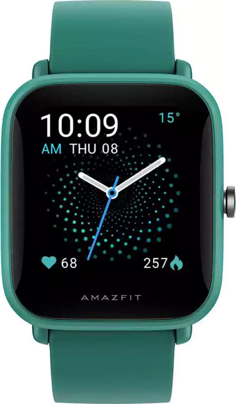 ساعة أمازفت بيب يو برو الذكية، بلوتوث 5.0، شاشة تعمل باللمس 1.43 بوصة، مقاومة للماء، بطارية 230 مللي أمبير، أخضر