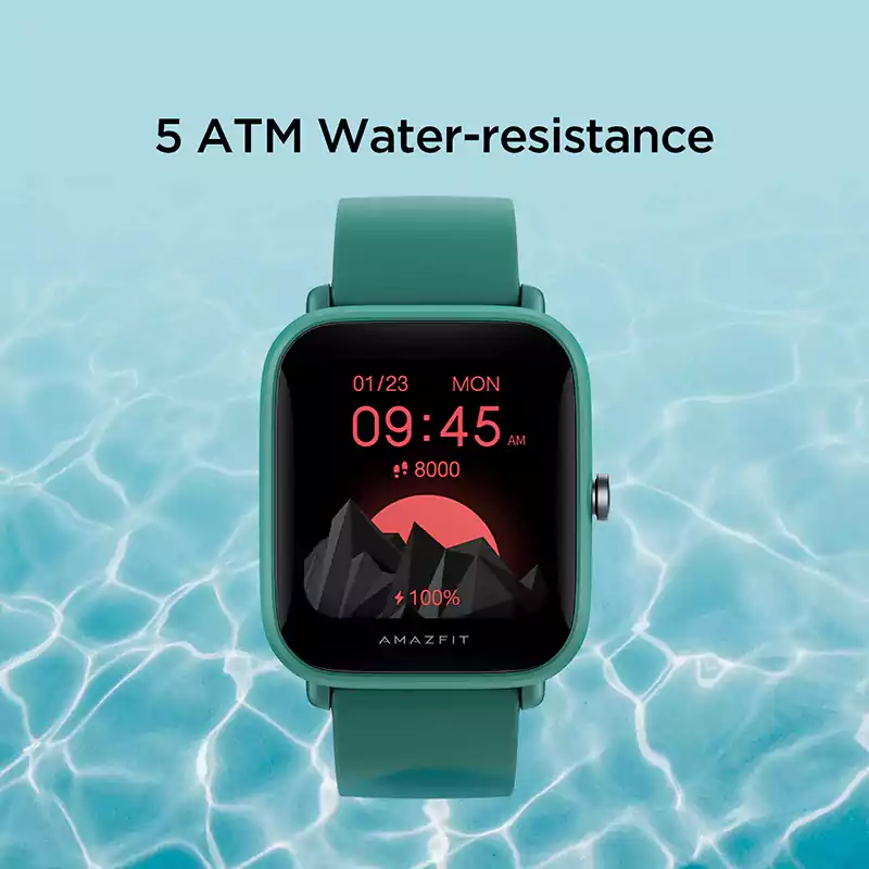 ساعة أمازفت بيب يو برو الذكية، بلوتوث 5.0، شاشة تعمل باللمس 1.43 بوصة، مقاومة للماء، بطارية 230 مللي أمبير، أخضر