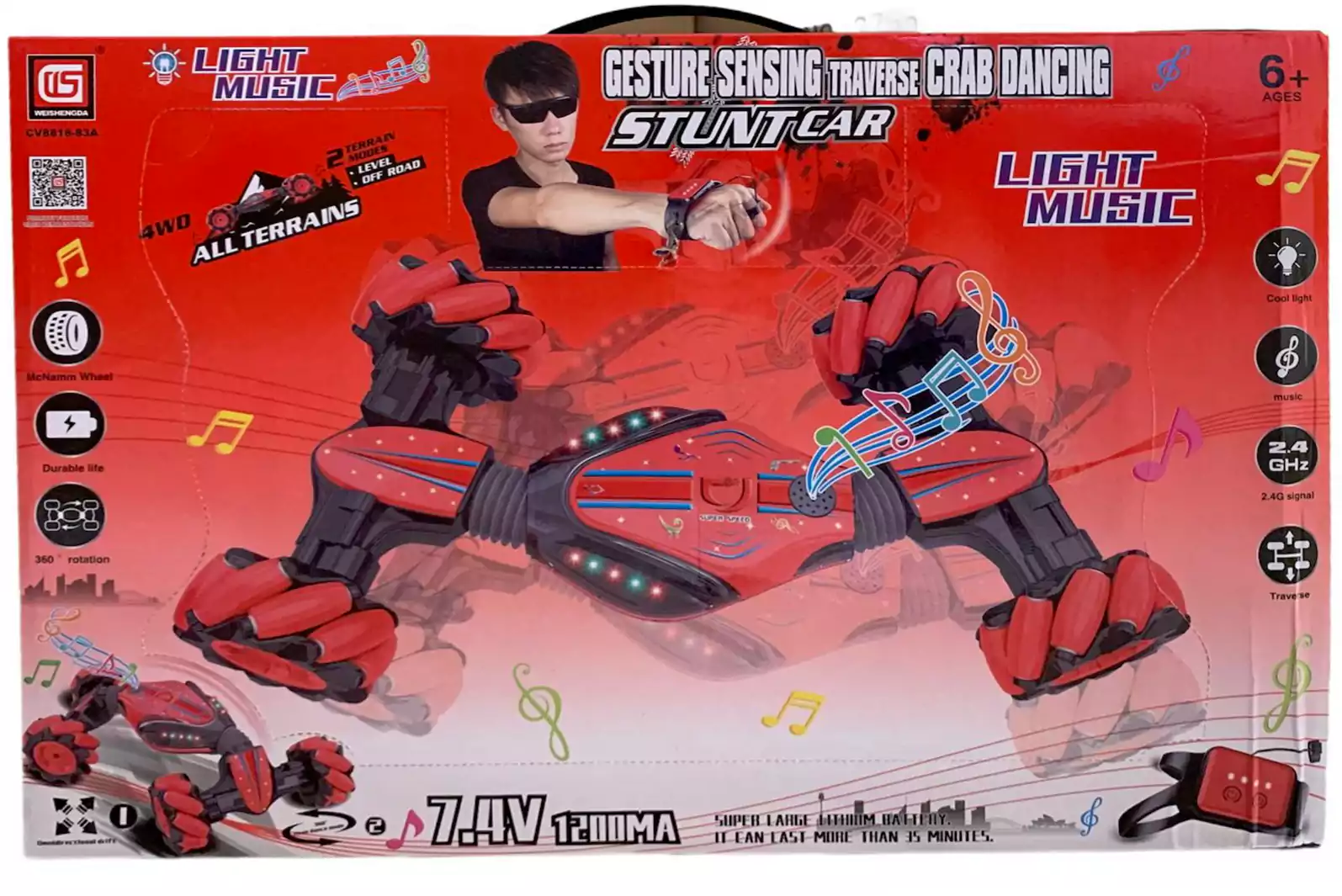 Twisting Stunt racing  reversible vehicle  DH666-70 with gesture control and remote control