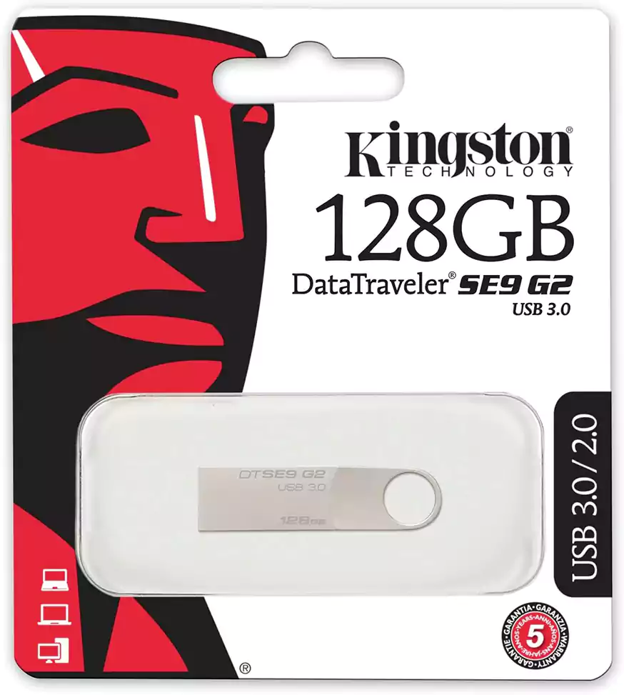 فلاش ميموري كينجستون، 128 جيجابايت، أستانلس، DTSE9 G2