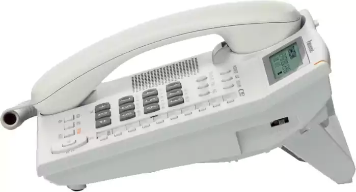 تليفون أرضي سلكي باناسونيك، 12 مفتاح، شاشة LCD، أبجدية رقمية، إظهار هوية المتصل، أبيض، KX.TS880FX