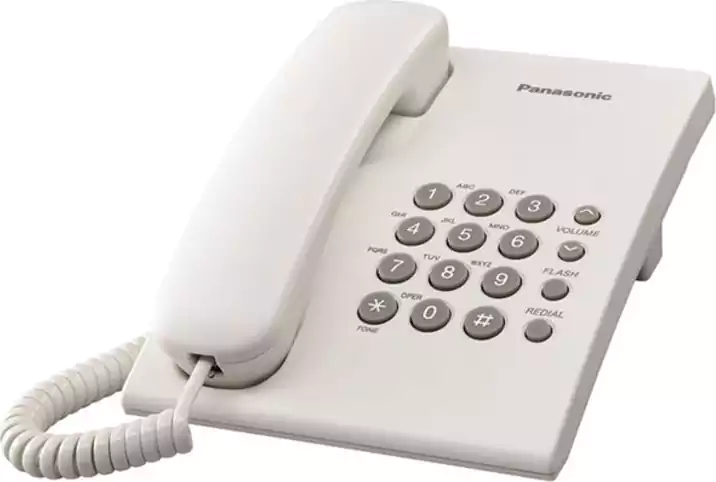 تليفون أرضي سلكي باناسونيك، أبيض، KX-TS500
