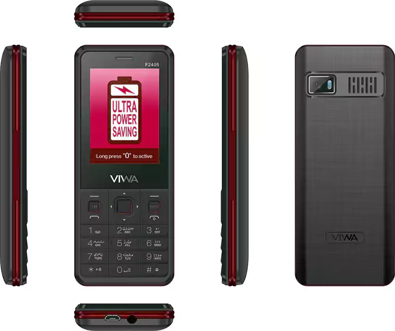 Viwa F2405 Dual SIM Mobile, 32MB Internal Memory, 32MB RAM, 2G Network, Red