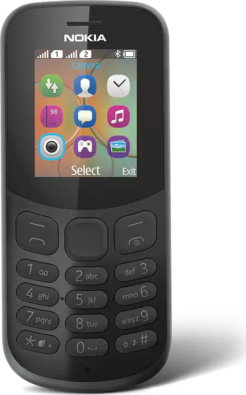 Nokia 130 Dual SIM Mobile, 8MB Internal Memory, 8MB RAM, 2G Network, Black