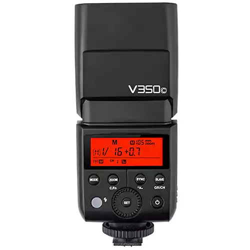 مصباح فلاش كاميرا جودوكس مستطيل مع بطارية مدمجة،  مصباح إضاءة محمول، أسود V350C