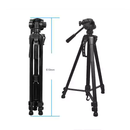 حامل كاميرا الفيديو ثلاثي الأبعاد متين، يمتد أكثر من 0.5 متر، متعدد الاستخدامات، أسود  WT-3540