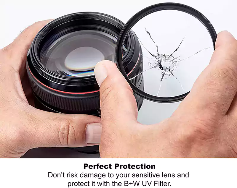 B+W UV Camera Lens Filter 72mm,  Protection UV Filter Lens Protector,  Black