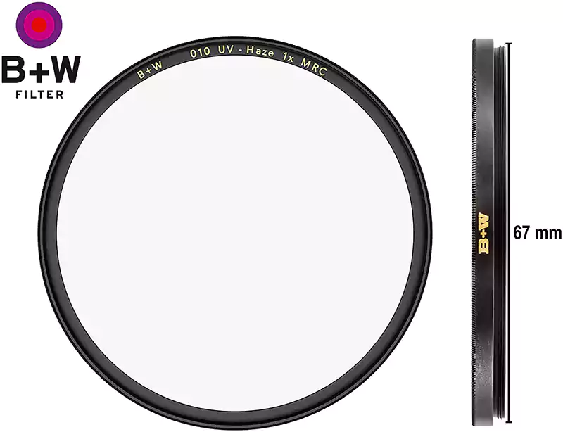 B+W UV Camera Lens Filter 67 mm,  Protection UV Filter Lens Protector,  Black