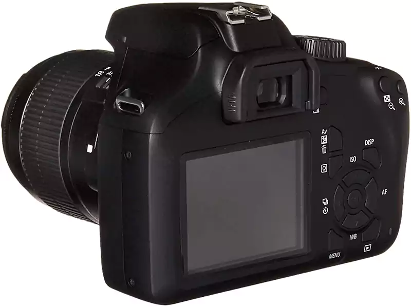 كاميرا تصوير دي إس إل آر كانون إي أو إس 4000 دي، عدسة 18- 55 مللي متر، دقة  الوضوح 18ميجابيكسل، شاشة إل سي دي ، أسود