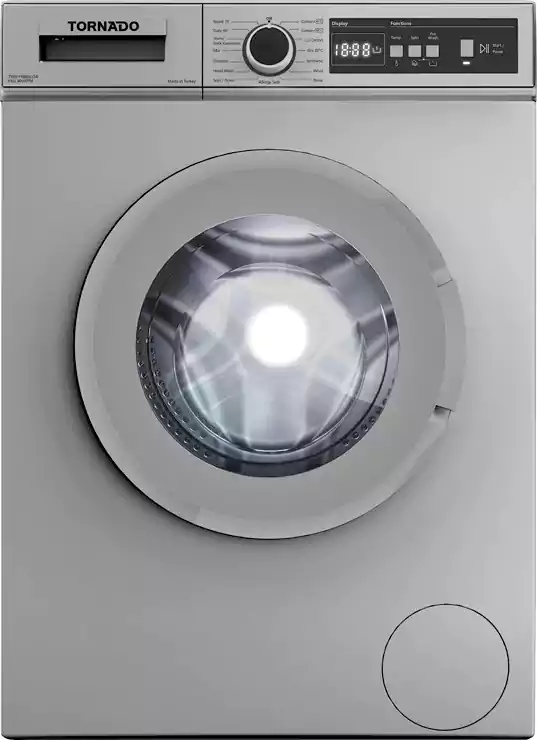 غسالة ملابس فول اوتوماتيك تورنيدو تحميل أمامي، 6 كجم، فضي، TWV-FN68SLOA
