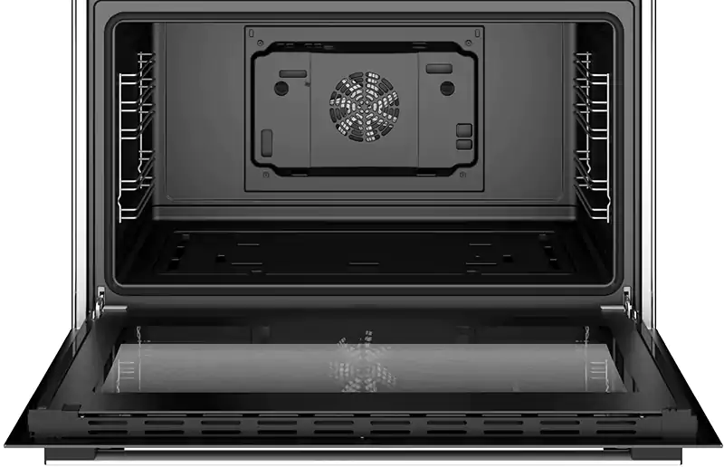 Bosch cooker, 90 x 60 cm, 5 burners, full safety, digital screen, silver, stainless steel