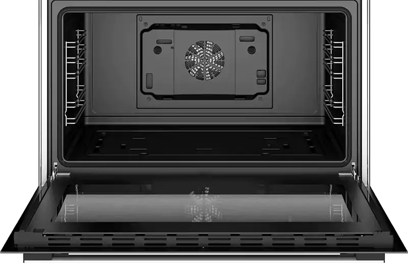 Bosch gas cooker, 90 x 60 cm, 5 burners, full safety, digital screen, fan, black, stainless steel HIZ5G7W59S