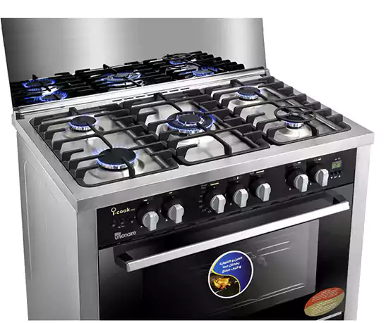 Uniontech ICOOK PRO Cooker, 90 x 60 cm, 5 Burners, Full Safety, Stainless, C6090SS-2GC-511-IDSP-2W