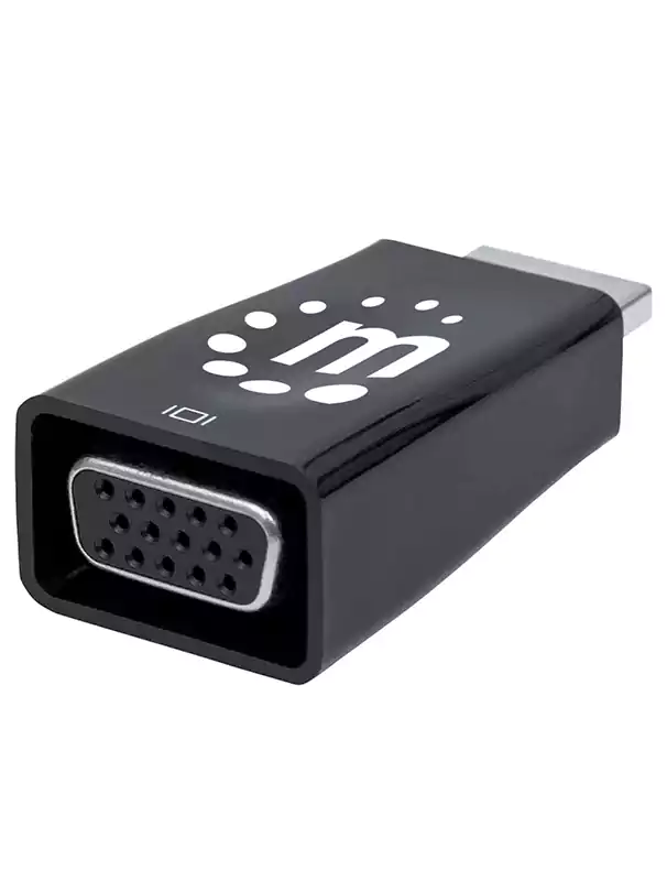 مانهاتن Display HDMI إلى VGA Micro Converter مع منفذ USB Micro-B الصوتي الاختياري - 151542 - أسود