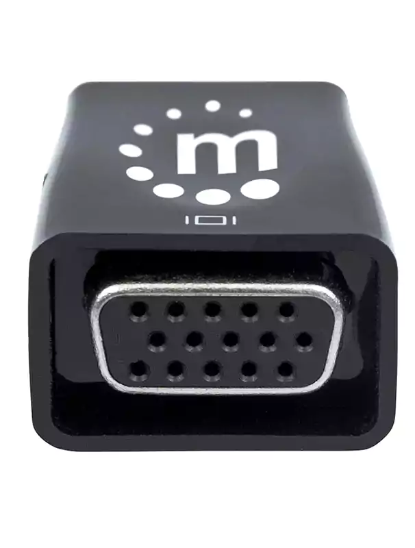 Manhattan Display HDMI to VGA Micro Converter with Audio Optional USB Micro-B Power Port - 151542 - Black