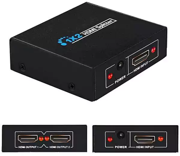 HDMI SPLITTER 2 PORTS DISPLAY 1DEVICE ON 2 MONITORS SUPPORT 2K-4K-3D TECHNOLOGY