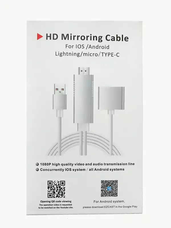 كابل انعكاس عالي الدقة HDMI S9 لـ IOS Android Lightning Micro Type C