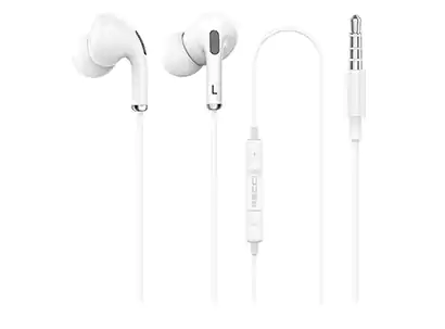 سماعة أذن سلكية ريسي ريب L16، صوت واضح، أزرار تحكم ظاهرة، أبيض